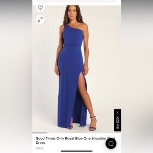 Good Times Only Royal Blue One-Shoulder Maxi Dress